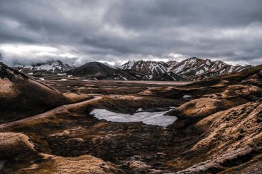 Landmannalaugar İzlanda 'nın manzarası 