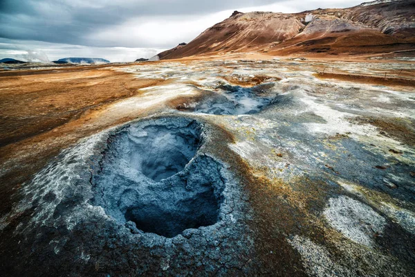 Krafla geotérmica de Hverir, Namafjall en Islandia — Foto de Stock