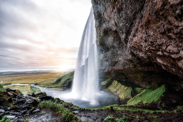 Magical Seljalandsfoss Καταρράκτης στην Ισλανδία. — Φωτογραφία Αρχείου