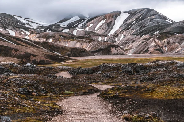 Road to Landmanalaugar on highlands of Iceland. — Stock Photo, Image