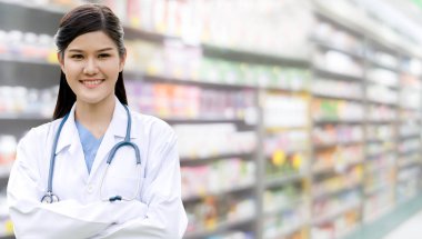 Hastanedeki doktor ya da eczacı. Tıbbi hizmet.