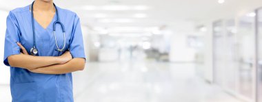 Hastanedeki doktor ya da hemşire. Tıbbi hizmet.