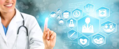 Sağlık sigortası sağlık grafik ile Doktor.