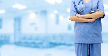 Hastanedeki doktor ya da hemşire. Tıbbi hizmet.