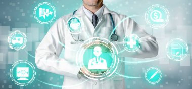 Sağlık sigortası sağlık grafik ile Doktor.