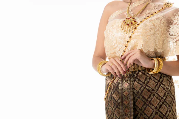 Geleneksel Tay kostümlü kadın portre elbisesi. — Stok fotoğraf