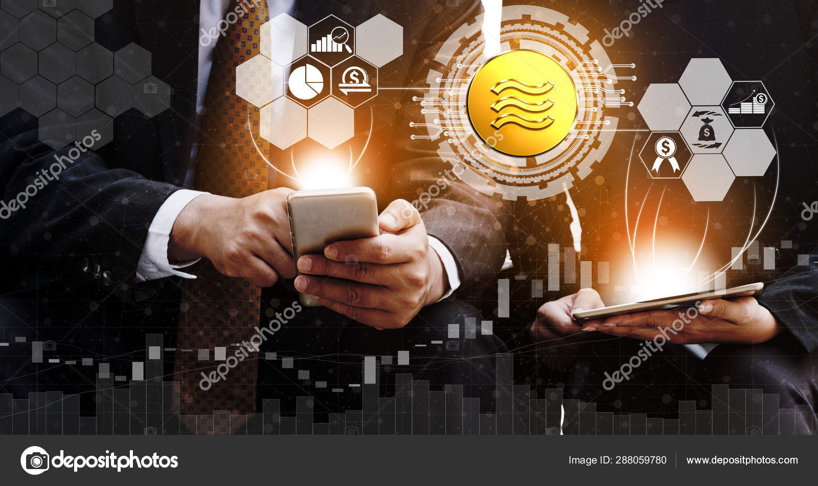 Libra criptomoneda concepto de comercio de cambio . — Foto de stock  #288059780 © BiancoBlue