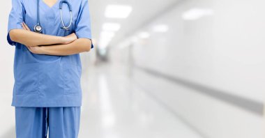 Hastanedeki doktor ya da hemşire. Tıbbi hizmet.