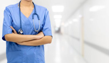 Hastanedeki doktor ya da hemşire. Tıbbi hizmet.