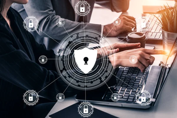 Concepto de Seguridad Cibernética y Protección Digital de Datos — Foto de Stock