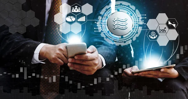 Libra criptomoneda concepto de comercio de cambio . —  Fotos de Stock