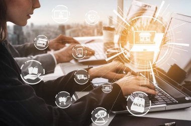 Alışveriş online ve Internet para technolog