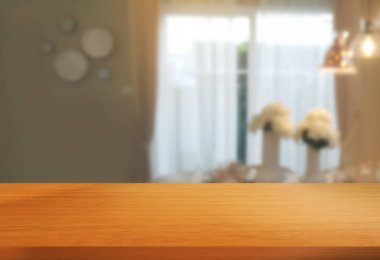 Kopya alanı ile modern ev odası iç ahşap masa