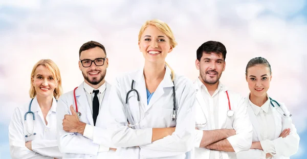 Gruppo Persone Sanitarie Medico Professionista Che Lavora Nello Studio Ospedaliero — Foto Stock