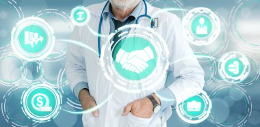 Sağlık sigortası sağlık grafik ile Doktor.