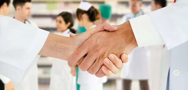 Gruppo Persone Sanitarie Medico Professionista Che Lavora Nello Studio Ospedaliero — Foto Stock