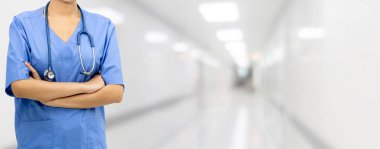 Hastanedeki doktor ya da hemşire. Tıbbi hizmet.