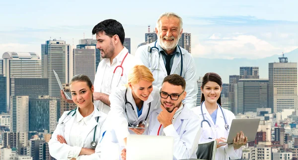 Healthcare People Group Portrait Creative Layout Professional Medical Staff Doctors — Stock Photo, Image