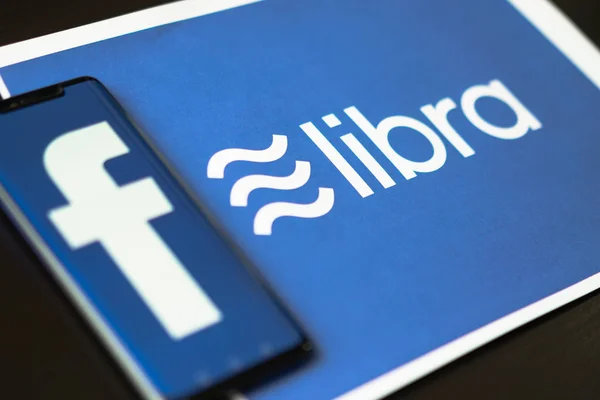 Facebook and Libra logo, new electronic currency.