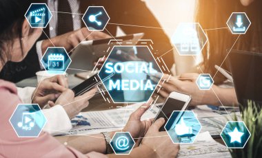 Sosyal medya ve insan ağ teknolojisi concep