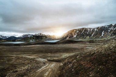 Landmannalaugar İzlanda 'nın manzarası 