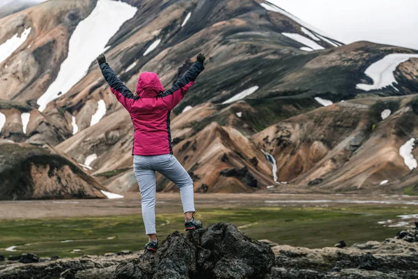 Randonnée pédestre à Landmannalaugar Islande Highland — Photo