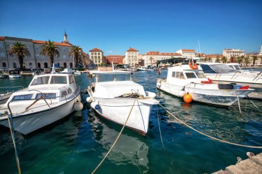 Dalmaçya, Hırvatistan Split eski şehir. Split, Hırvatistan ve Avrupa'nın ünlü şehir ve turizm destinasyonu.