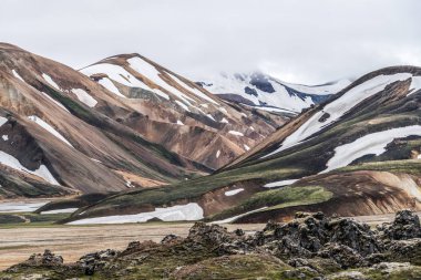 Landmannalaugar İzlanda 'nın manzarası 