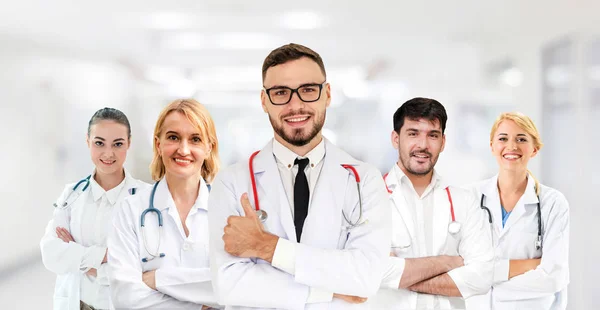 Gruppo Persone Sanitarie Medico Professionista Che Lavora Nello Studio Ospedaliero — Foto Stock