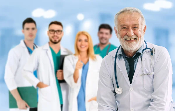 Gruppo Persone Sanitarie Medico Professionista Che Lavora Nello Studio Ospedaliero — Foto Stock