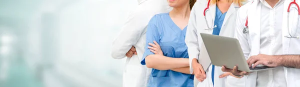 Gruppo Persone Sanitarie Medico Professionista Che Lavora Nello Studio Ospedaliero — Foto Stock