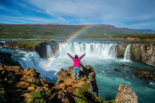 A Godafoss vízesés Észak-Izlandon. — Stock Fotó