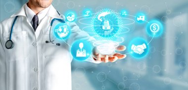 Sağlık sigortası sağlık grafik ile Doktor.