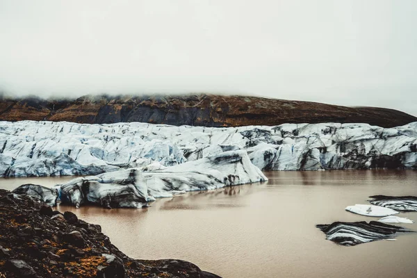 Geleira Svinafellsjokull em Vatnajokull, Islândia. — Fotografia de Stock