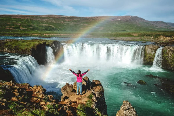A Godafoss vízesés Észak-Izlandon. — Stock Fotó