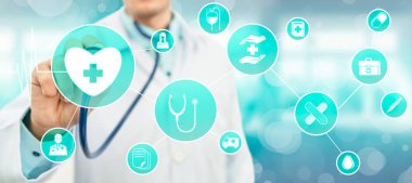 Sağlık sigortası sağlık grafik ile Doktor.