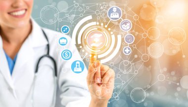 Sağlık sigortası sağlık grafik ile Doktor.