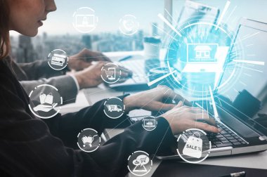 Alışveriş online ve Internet para technolog