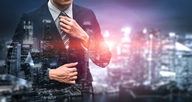 İş Adamı çift pozlama Görüntü