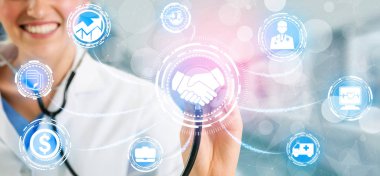 Sağlık sigortası sağlık grafik ile Doktor.
