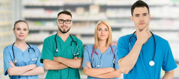 Gruppo Persone Sanitarie Medico Professionista Che Lavora Nello Studio Ospedaliero — Foto Stock