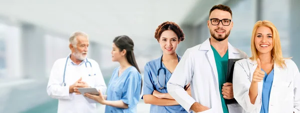 Gruppo Persone Sanitarie Medico Professionista Che Lavora Nello Studio Ospedaliero — Foto Stock