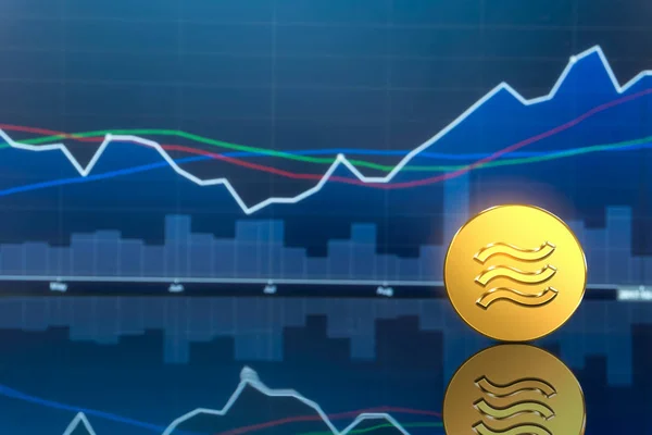 Libra Cryptocurrency érme a digitális pénz gazdaság — Stock Fotó