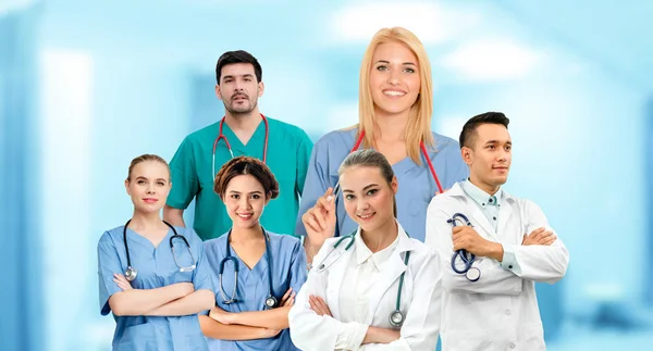 Personale Sanitario Gruppo Ritratto Layout Creativo Personale Medico Professionale Medici — Foto Stock