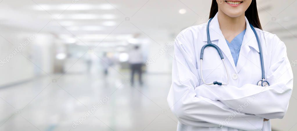 Doctor at hospital. Medical service.