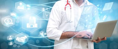 Sağlık sigortası sağlık grafik ile Doktor.