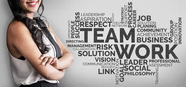 Teamwork en Business Human Resources concept — Stockfoto