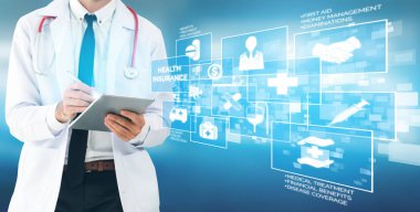 Sağlık sigortası sağlık grafik ile Doktor.