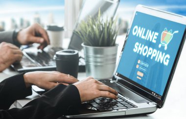 Alışveriş online ve Internet para teknolojisi