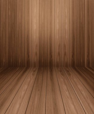 Ahşap duvar bulanıklık arka plan önünde ahşap masa.